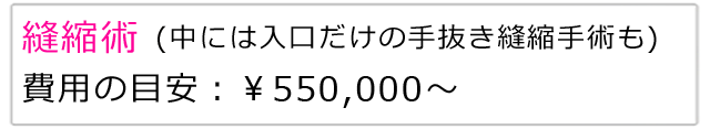 縫縮術 料金