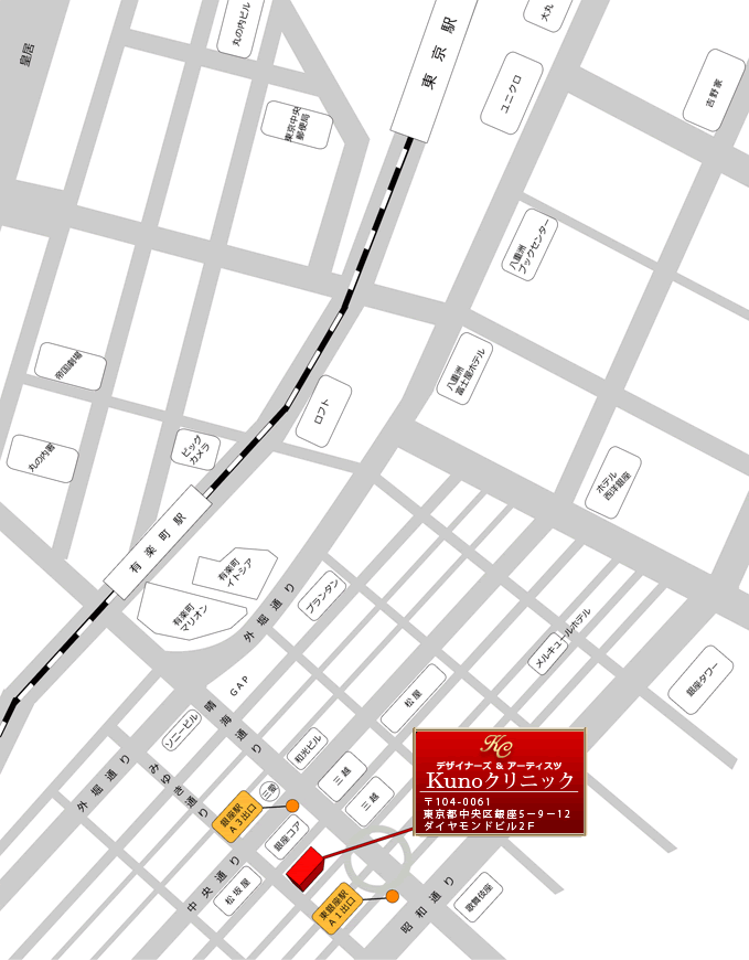 kunoクリニック麻布院への地図